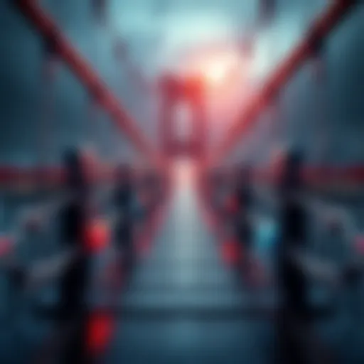 A secure cross chain bridge with digital locks symbolizing asset protection in cryptocurrency.