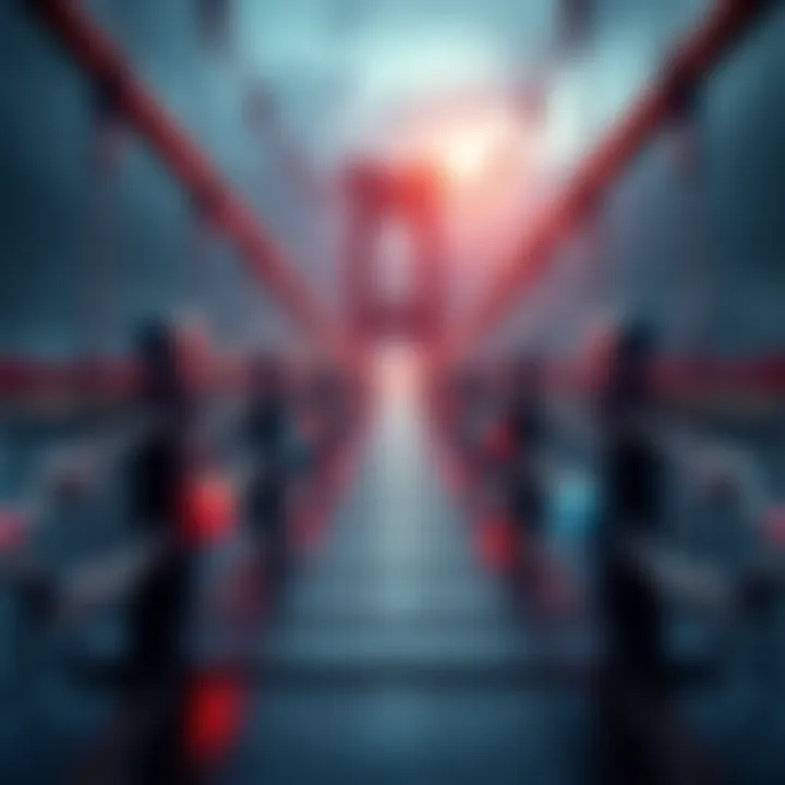 A secure cross chain bridge with digital locks symbolizing asset protection in cryptocurrency.