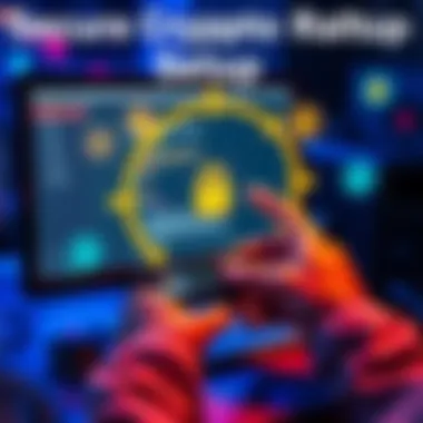 Secure Crypto Wallet Setup A person setting up a Ledger Nano X device with a computer and security symbols around them.