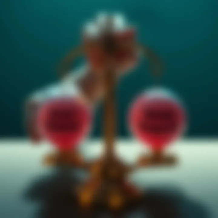A person weighing two options, one labeled 'Secure Elements' and the other 'Strong Passphrases', illustrating the discussion about cryptocurrency security