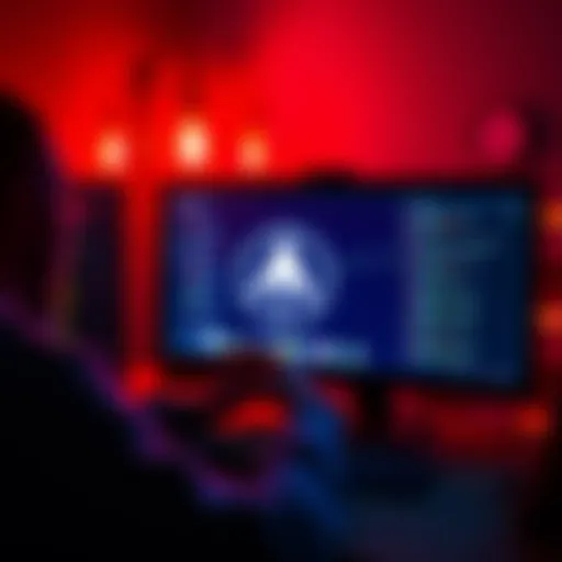 Person configuring a self-hosted Monero node using a computer with security features like Tor and I2P visible on the screen.