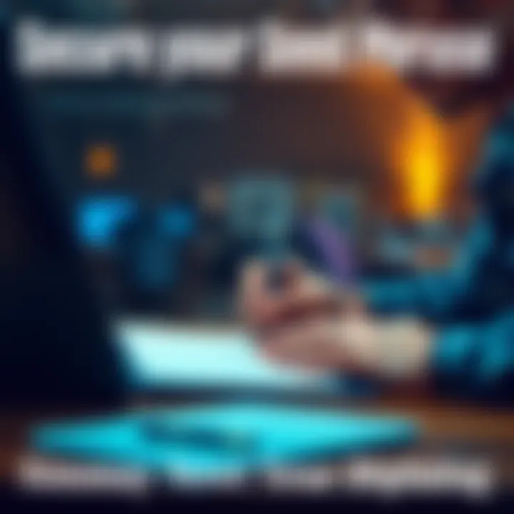 A person writing down words on a notepad while looking thoughtful about securing their digital wallet.