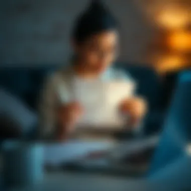 Seeking Help with Account Access A woman looking distressed while holding a death certificate, sitting in front of a laptop with an open email screen, symbolizing her struggle to access her deceased husband's online account.