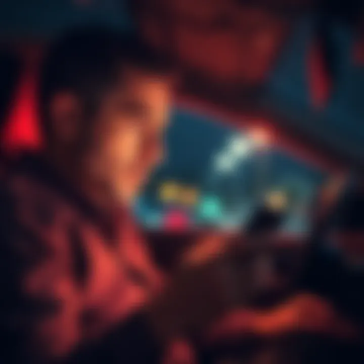 A car seller looking at their phone, anxious about the buyer's delayed response after an auction.