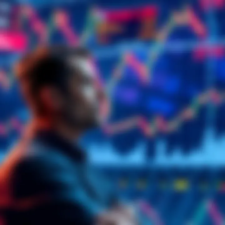 Selling Cryptocurrency for Property A person contemplating selling Bitcoin and Ethereum for a property purchase, with charts showing market trends in the background.