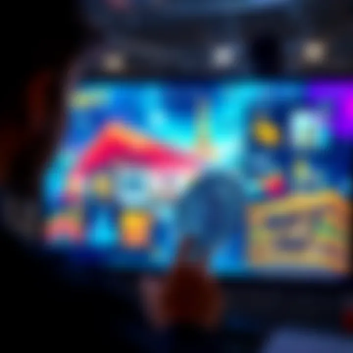 A person viewing digital art on a screen while browsing NFT platforms to sell their work