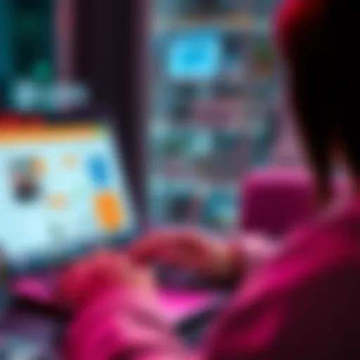 A person using a laptop to sell products for Kaspa cryptocurrency on an online platform, showcasing items and payment options.