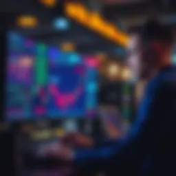 Selling Bitcoins A trader looking at Bitcoin prices on a computer screen, considering selling 2 Bitcoins to minimize losses