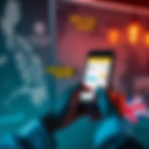 A person using the Western Union app on a smartphone to transfer money internationally, with a background representing the Philippines and the UK.