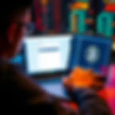 A person using a laptop to set up a 2FA passkey for Bitcoin wallet, showing a digital screen with security settings.