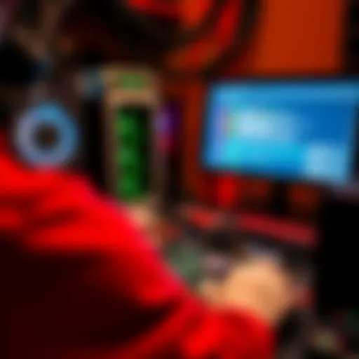 A person configuring a Pi Node on a Linux system with a terminal open showing commands, surrounded by mining hardware.