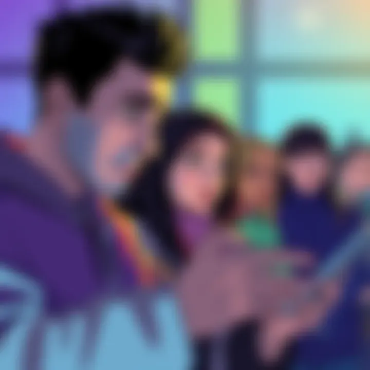 Shakepay Privacy Concern Illustration of users looking worried about their privacy while checking referral links on a smartphone