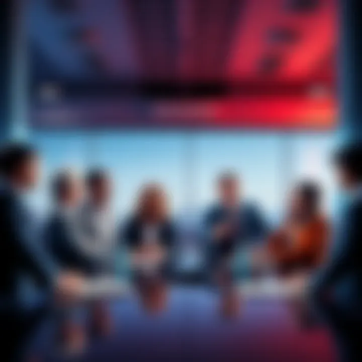 Shareholders Discussing Concerns Group of shareholders in a boardroom debating unusual decisions made by a CEO, showing expressions of skepticism