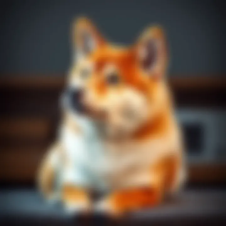 A Shiba Inu sitting with a curious expression, showcasing its fluffy coat and alert ears, ready for training.
