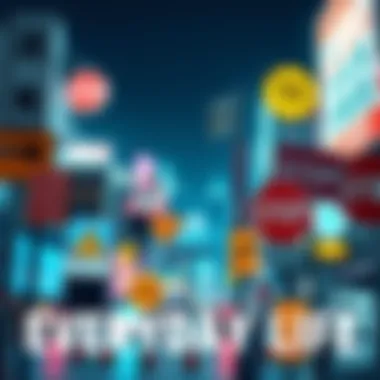 A collage of various signs found in daily life, such as traffic signs, street signs, and advertisements, showcasing their messages.