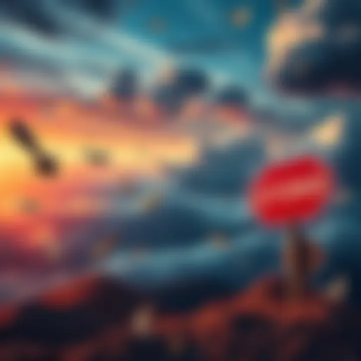 Various signs indicating major changes approaching, including arrows, clouds, and shifting landscapes.