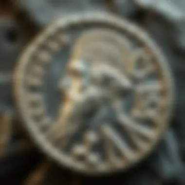 A detailed view of the silver drachm featuring King Ariarathes IV on one side and symbolic designs on the reverse side.