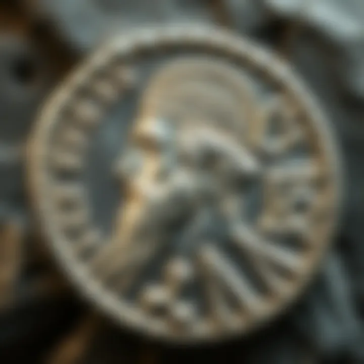 A detailed view of the silver drachm featuring King Ariarathes IV on one side and symbolic designs on the reverse side.