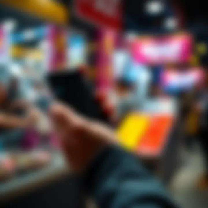 A person using a smartphone to pay with USDT for a purchase, showing ease of transaction.