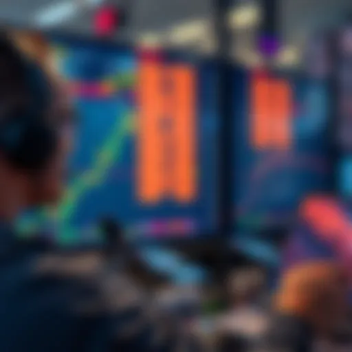 A trader analyzing a clear chart with trend lines and EMAs, focusing on a straightforward strategy for consistent trading success.