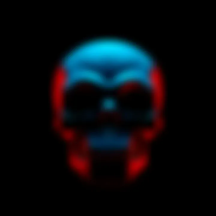 Skull Emoji A close-up of a skull emoji against a dark background, representing themes of mortality and expression in modern culture.