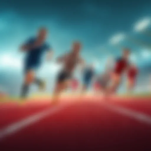 A small player struggling to keep up in a race while larger competitors sprint ahead