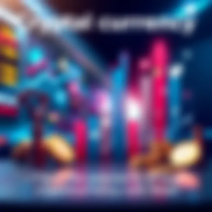 A graphic showing rising charts and social media icons representing engagement with cryptocurrency coins.