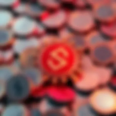 Solana logo surrounded by euro coins symbolizing the addition of $22 million in euro stablecoins