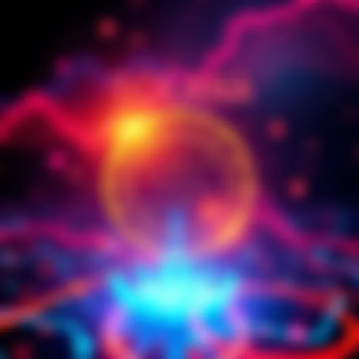 A digital representation of the Solana blockchain logo surrounded by bright graphics symbolizing growth and innovation in cryptocurrency.