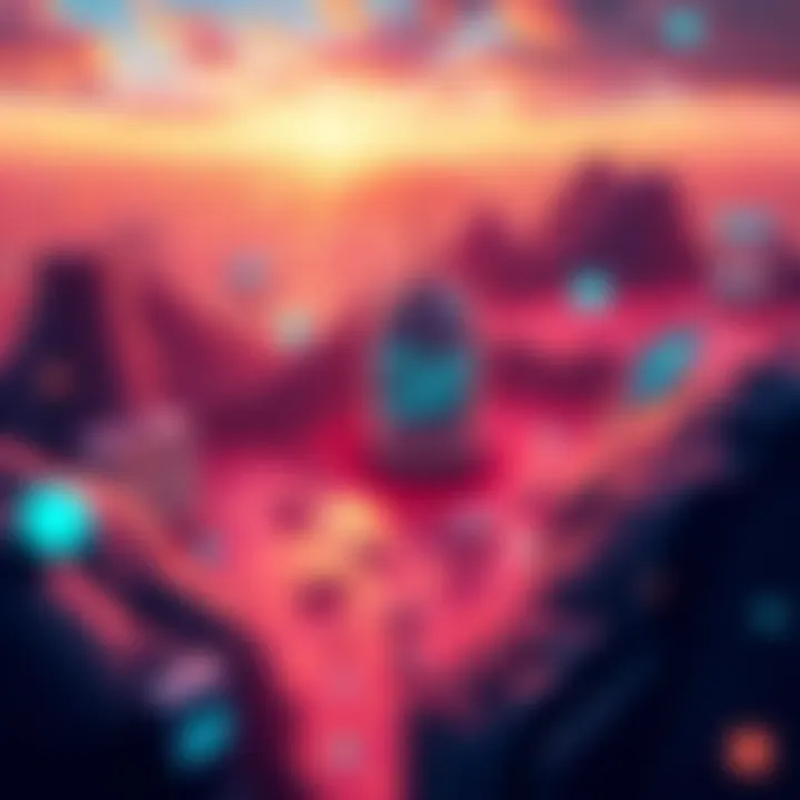 Illustration of Solana's blockchain network with AI integration and real-world assets symbolizing growth.