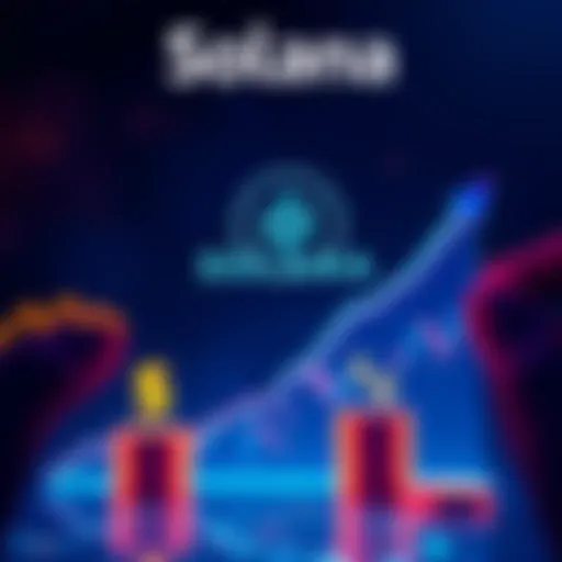 Graphic showing Solana logo with financial growth symbols and comparison to BNB Chain