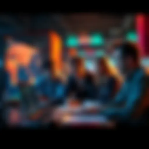 A group of developers working with Solana tools and AllArk, showing collaboration and innovation in off-ramp solutions