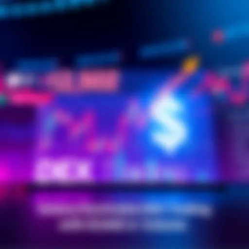 A graphic showing Solana's dominance in decentralized exchange trading with a rising graph and large dollar sign