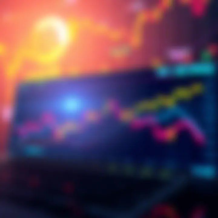 A graph showing Solana's DEX trading volume exceeding competitors like Coinbase and Kraken, with vibrant colors representing its growth.