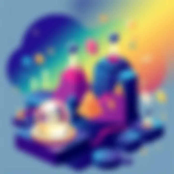 Illustration showing recent updates in the Solana ecosystem with graphics representing blockchain technology and digital currencies