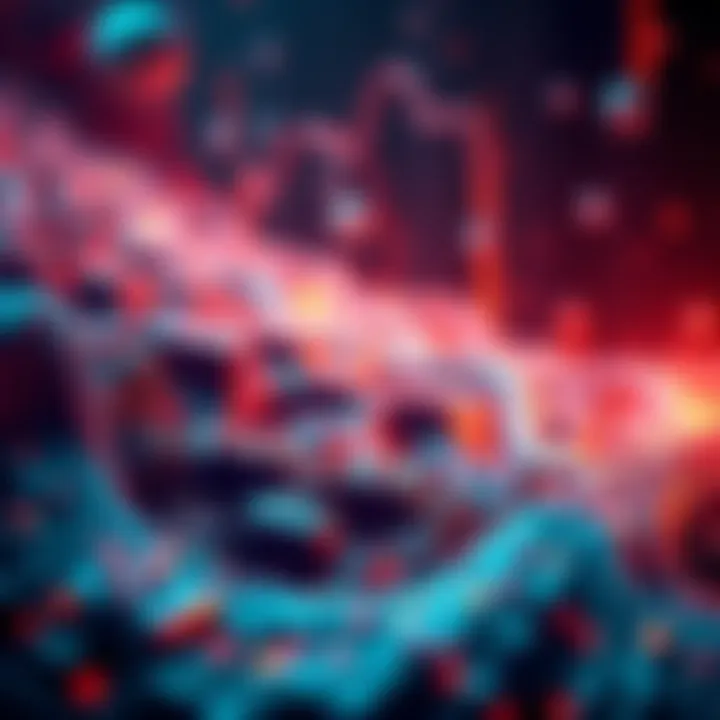 Visual representation of complex data streams and coding frustrations related to Solana indexing.