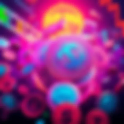 Colorful representation of Solana memecoins showcasing their popularity, with animated coins and vibrant graphics.