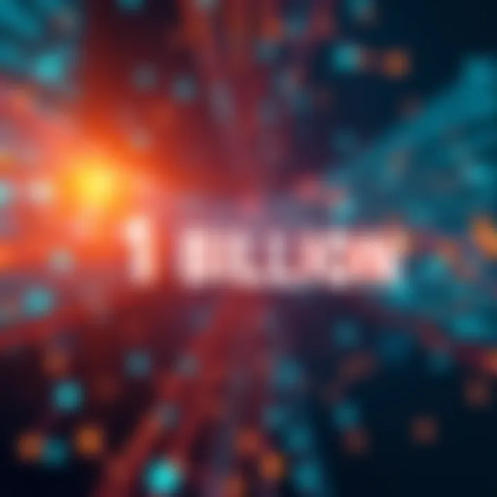 Graphic showing Solana's 1 billion transactions in one week, with a digital network background