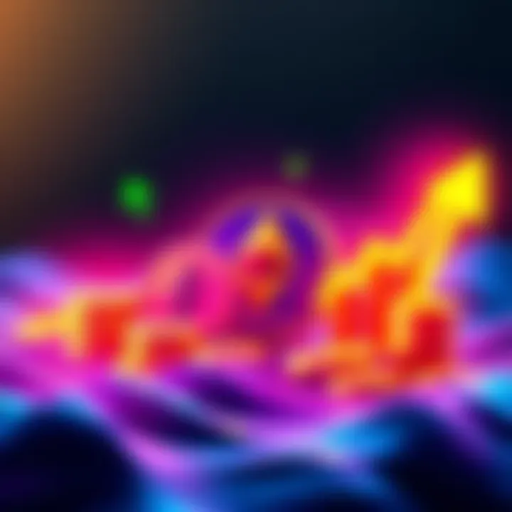 Illustration of the $PATOS token representing growth with coins and charts, set against a backdrop of the Solana logo and green arrows indicating upward movement.