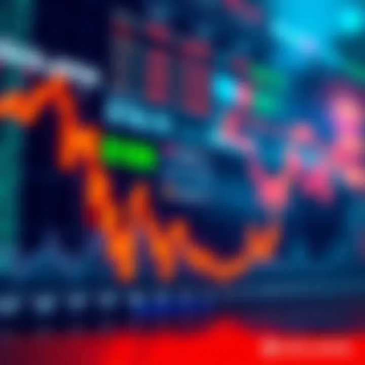 A graph showing a steep decline in Solana's price, highlighting the drop from $238 to $100, with indicators of market sentiment and trading activity in the background.