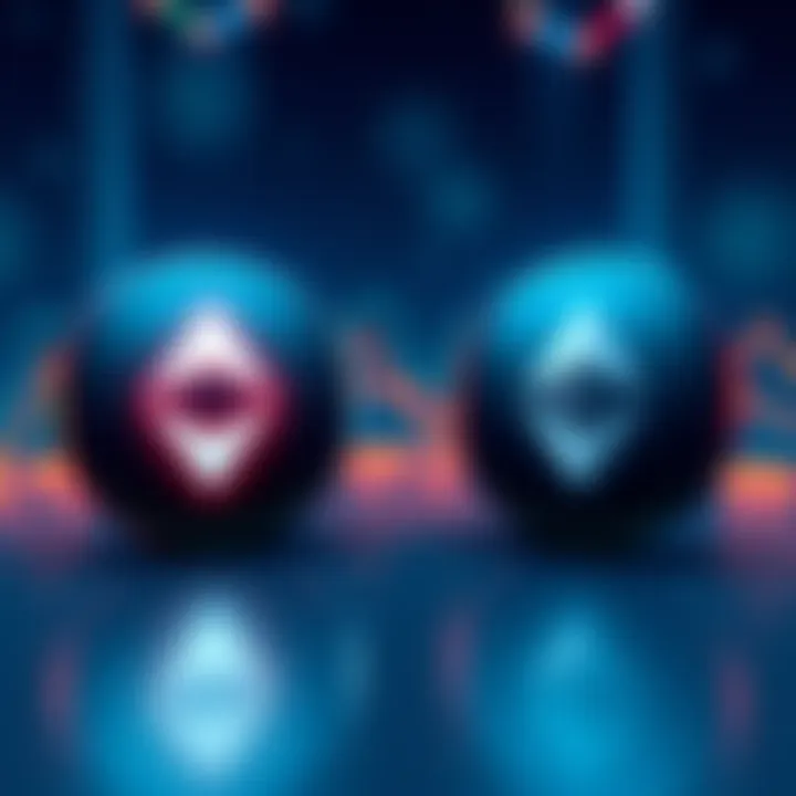 A visual comparison of Solana and Ethereum logos with graphs highlighting speed and usability differences