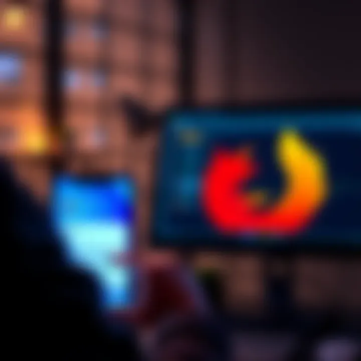 A person using a Solana wallet extension on their iOS device with Safari and a computer running Firefox, displaying NFT management features.