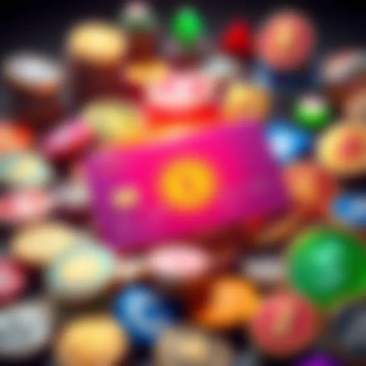 A Solflare card surrounded by various SPL tokens and real-world asset icons, showcasing payment options