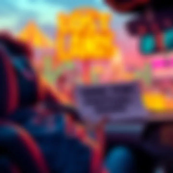 A driver holding a sign seeking fellow festival goers, with a colorful background related to the Lost Lands festival.