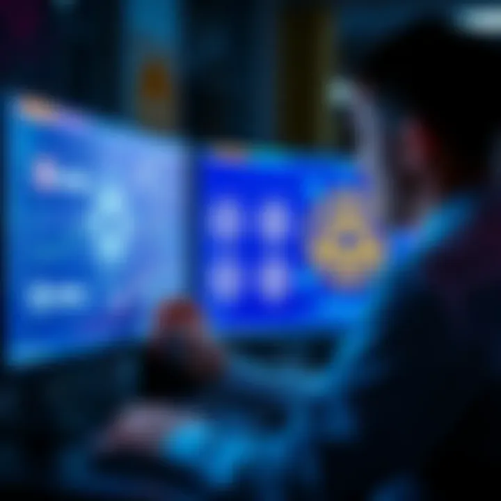 A person analyzing proposals on a computer screen with Cardano logos