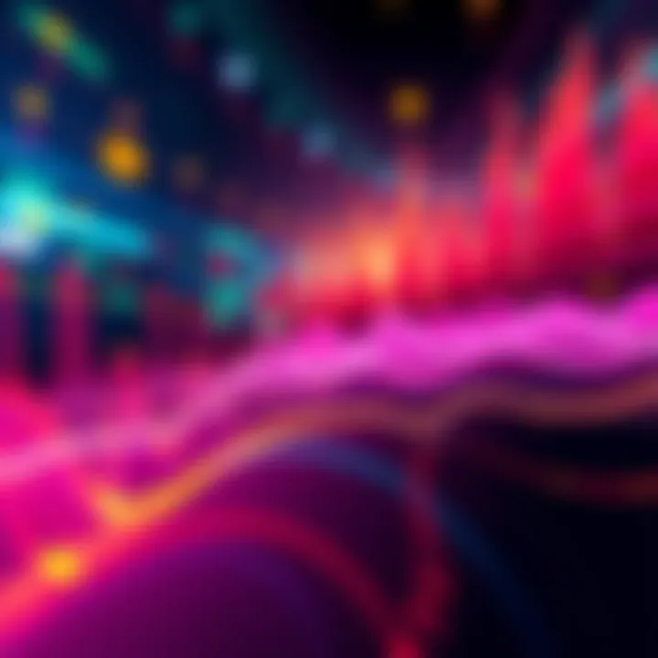 Colorful graphic showing sound waves traveling through air with various frequencies