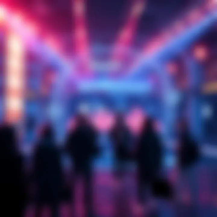 A visual representation of a decentralized search engine interface on the Nostr platform, showing people accessing information freely and bypassing censorship.