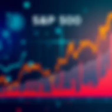 A graph showing the S&P 500 reaching a new peak, with digital currency symbols in the background.