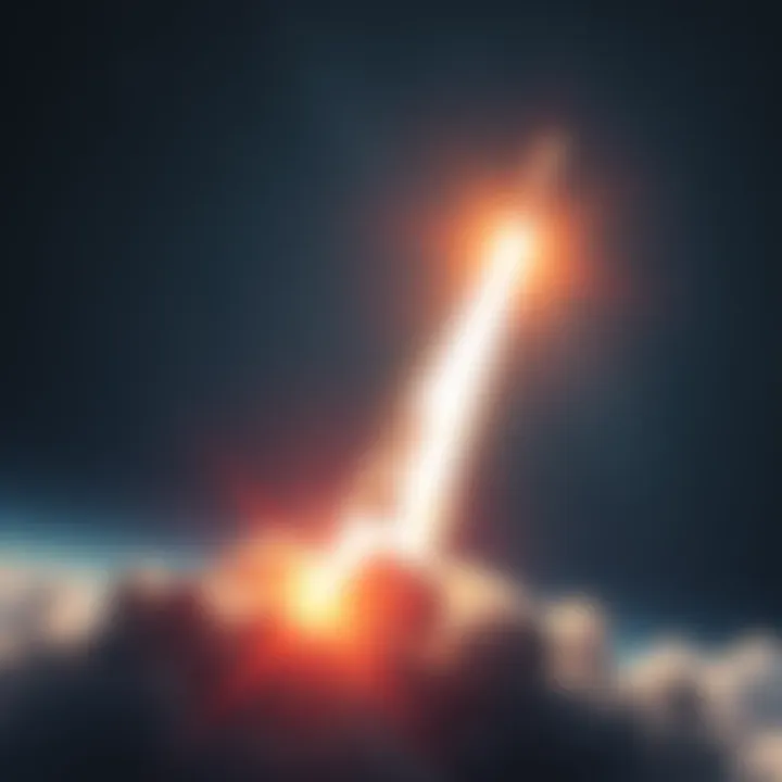 Space Exploration Breakthroughs A rocket launching into space with stars in the background, representing advancements in space technology.
