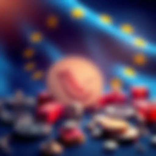 An illustration of SpaceX shares with a European flag background and finance symbols